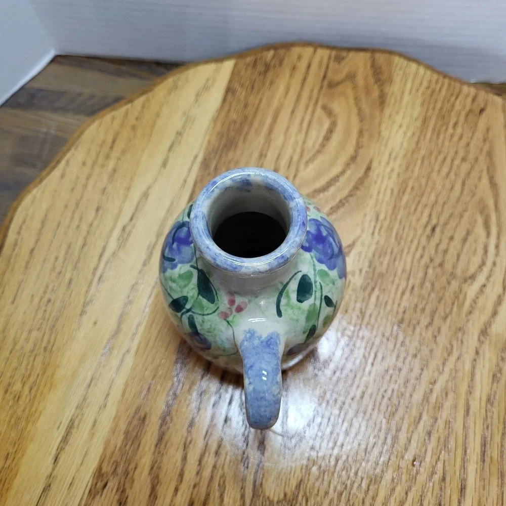 VTG Yesteryears Collection Stoneware Jug Marshall Pottery Wisteria Purple Vine
